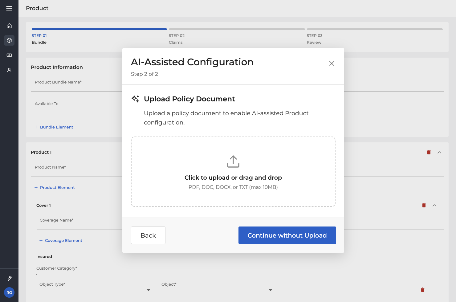 AI-assistant Product Configurator for digital and embedded insurance